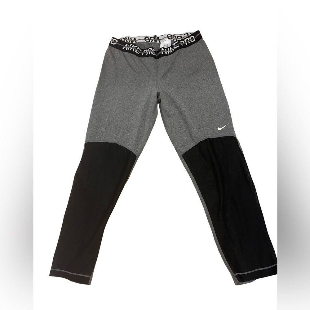 Nike Pro Dri-Fit Leggings with Mesh Gray/Black Size Large